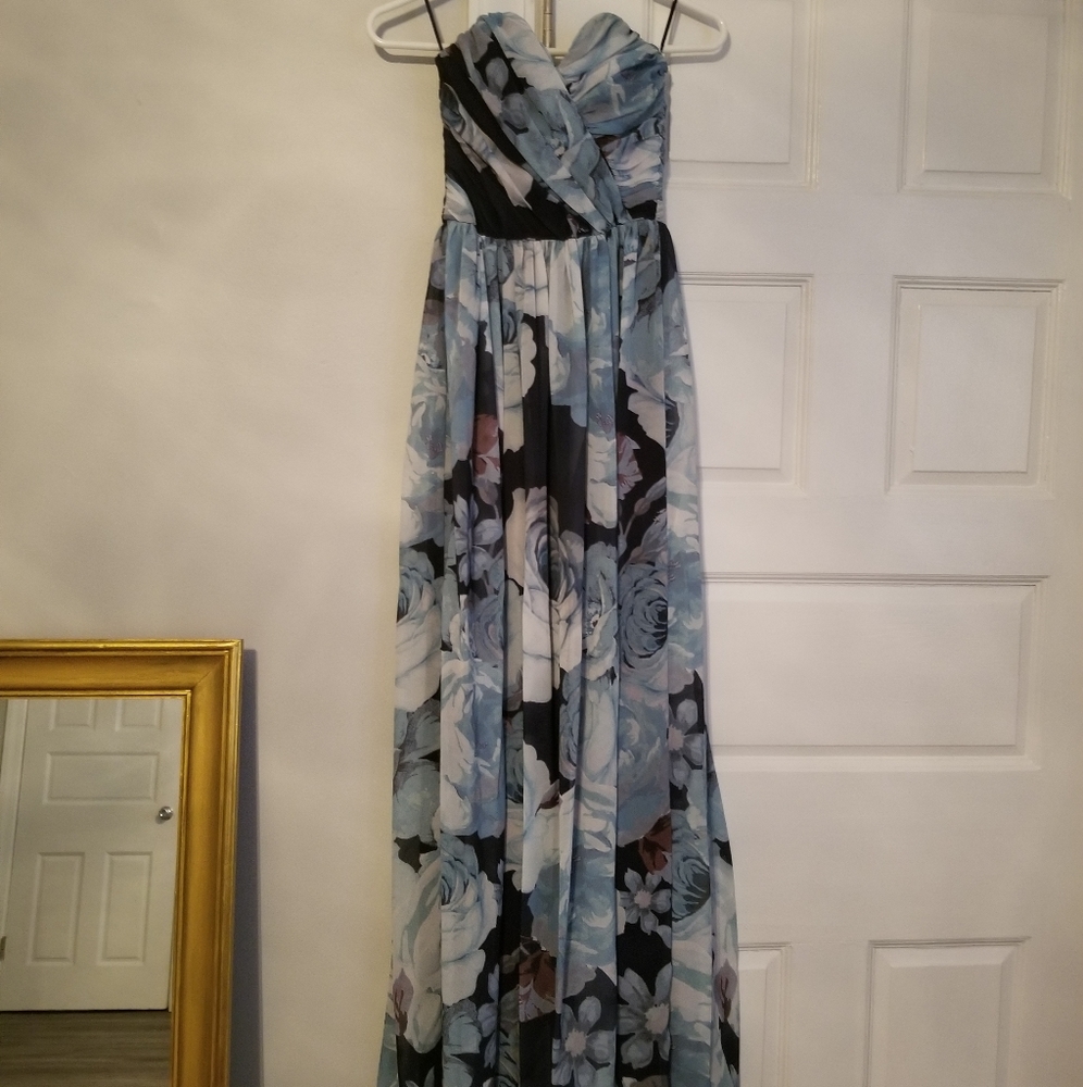 Floral chiffon gown